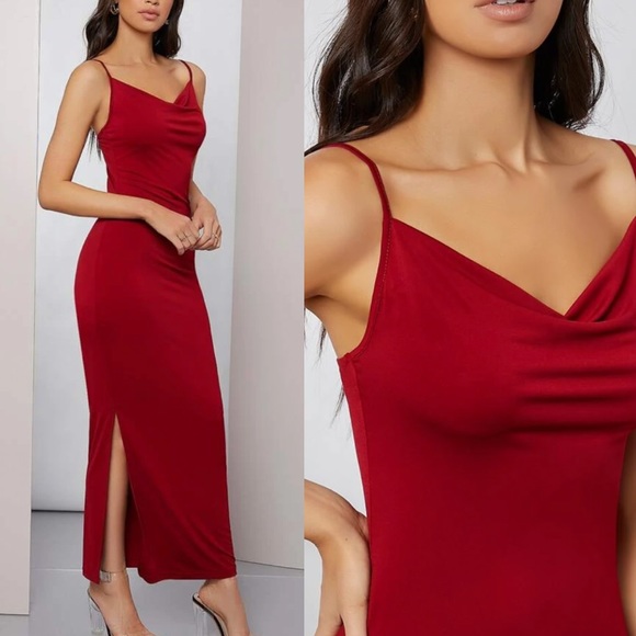 Black cowl neck cami maxi dress - Picture 6 of 12